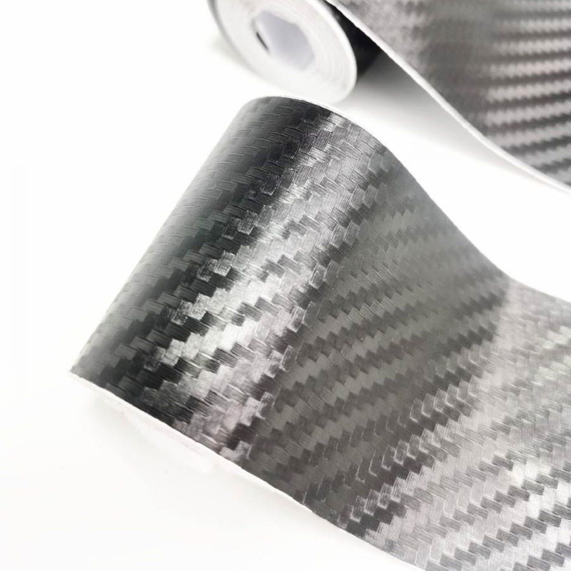 Băng dính xe hơi vinyl sợi carbon 3D chống nước màu đen trang trí đa năng