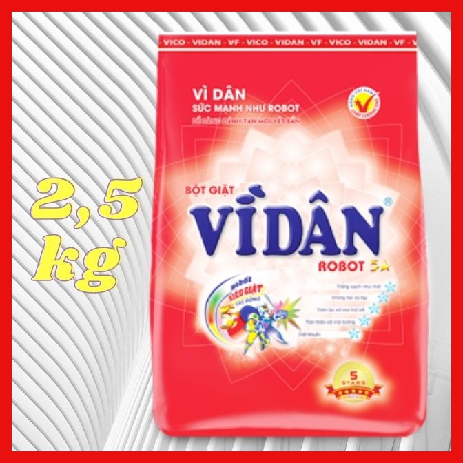 Bột Giặt Vì Dân Robot 2,5kg - Trắng Sạch Như Mới