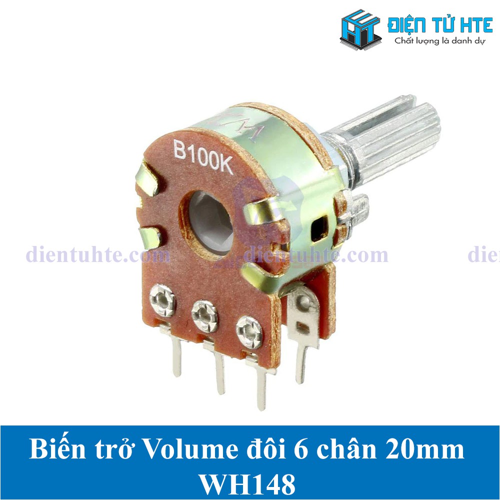 Biến trở - Triết áp volume đôi WH148 6 chân dài 20mm