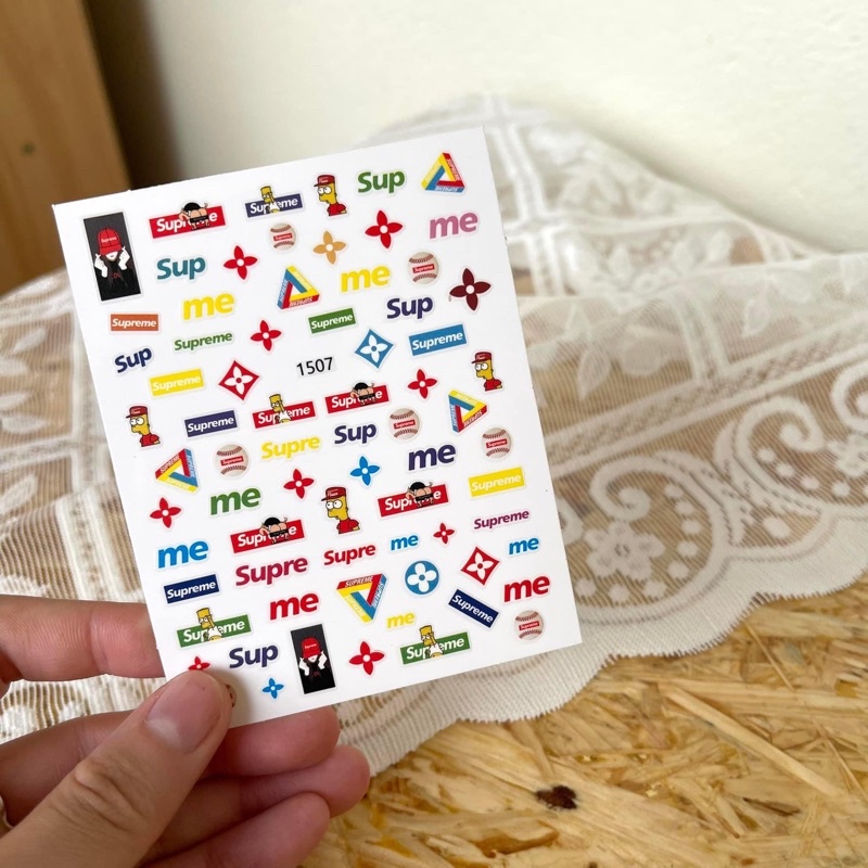Sticker hình dán móng chữ Supremee siêu hot