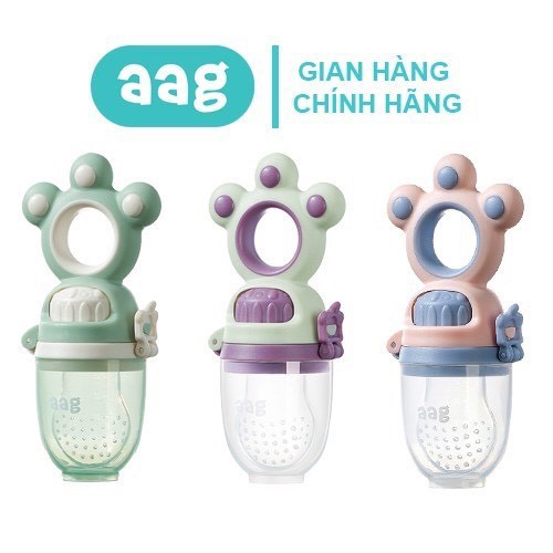 Túi nhai ăn dặm AAG có 3 núm nhai silicon chống hóc cho bé (không hộp)