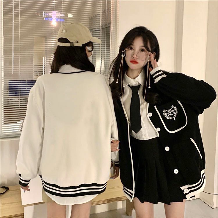 Áo Khoác Cardigan TSD JOLIE Unisex [FREESHIP]  Sweater nỉ mỏng kẻ viền tay bồng màu TRẮNG | ĐEN cá tính ulzzang