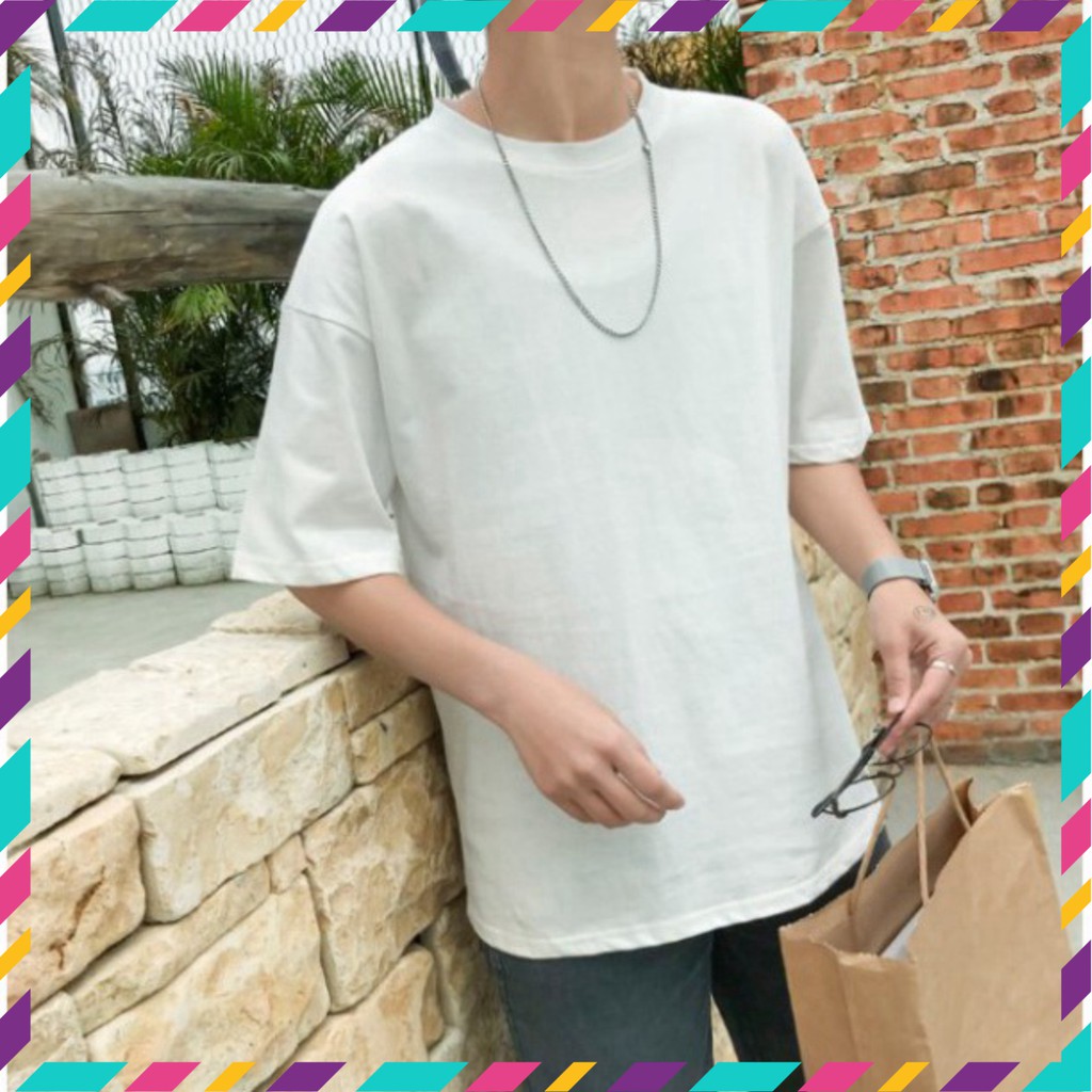 Áo Thun Tay Lỡ Unisex Trơn Nhiều Màu Siêu Hot | BigBuy360 - bigbuy360.vn