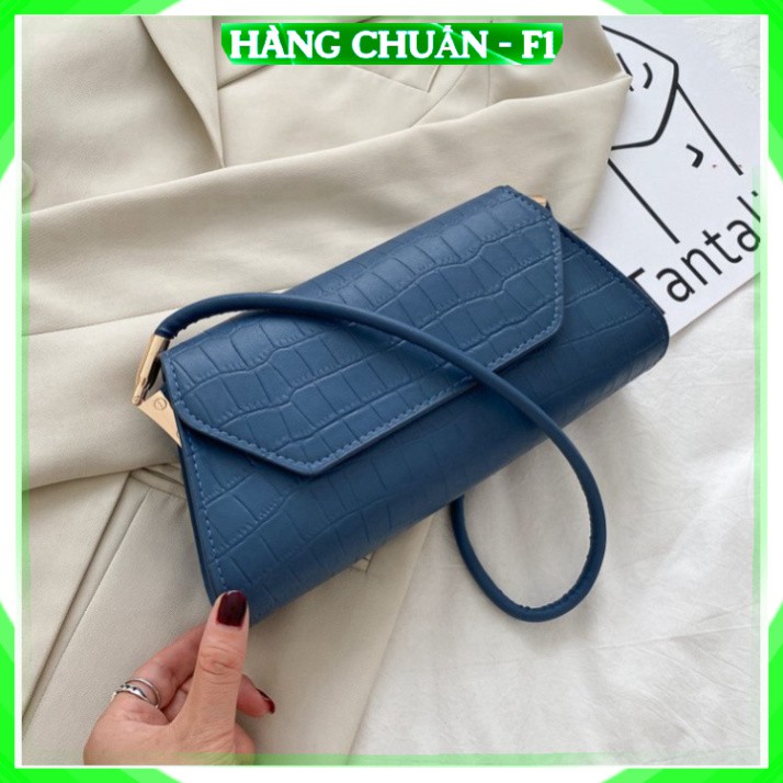 [Nhập Khẩu - FreeShip] Túi xách Túi đeo vai kẹp nách nữ Da PU vân rắn màu đen tắng xanh Cao cấp công sở đi làm dự tiệc