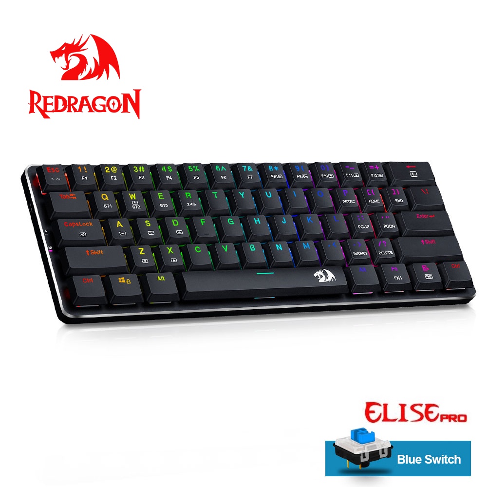 Bàn Phím Cơ REDRAGON Elise K615P blue switch 61 phím bluetooth 2.4G với 3 chế độ