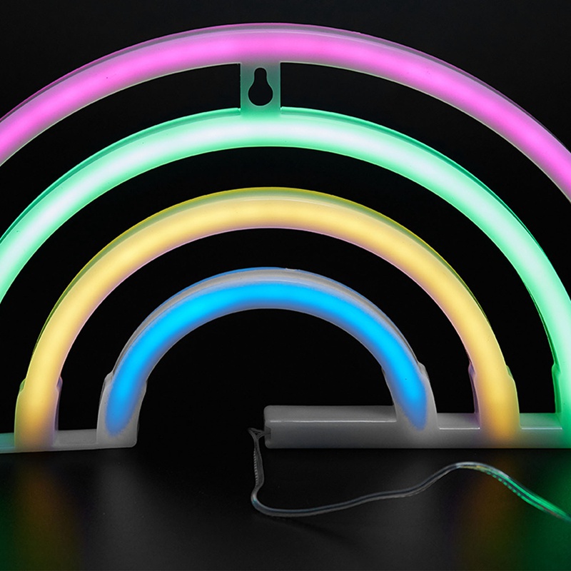 Mới Đèn Led Neon Hình Cầu Vồng Dễ Thương Dùng Trang Trí Tường