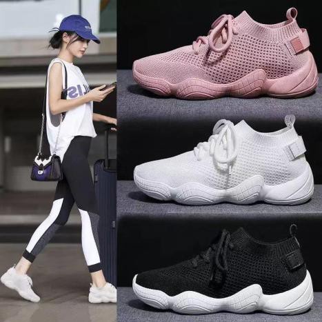 Giày Sneaker Thể Thao Nữ Cao Cấp Cổ Chun (Hàng loại 1) -DG26