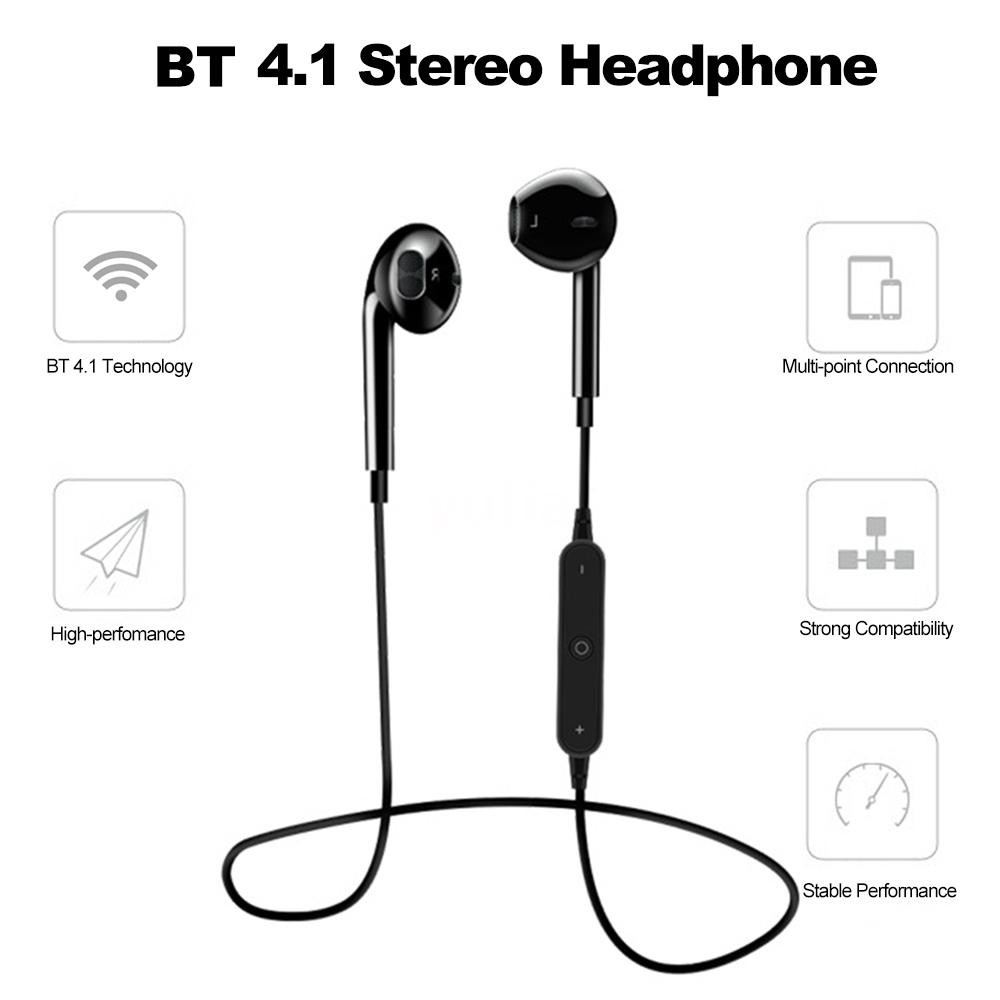 Tai nghe nhét tai thể thao S6 kết nối Bluetooth 4.1 có mic cho iPhone