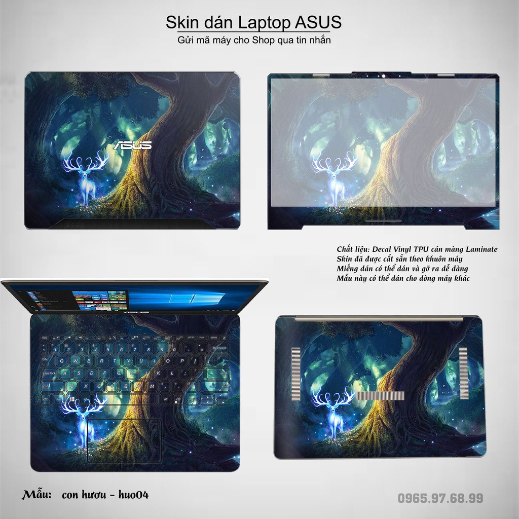 Skin dán Laptop Asus in hình Con hươu (inbox mã máy cho Shop)