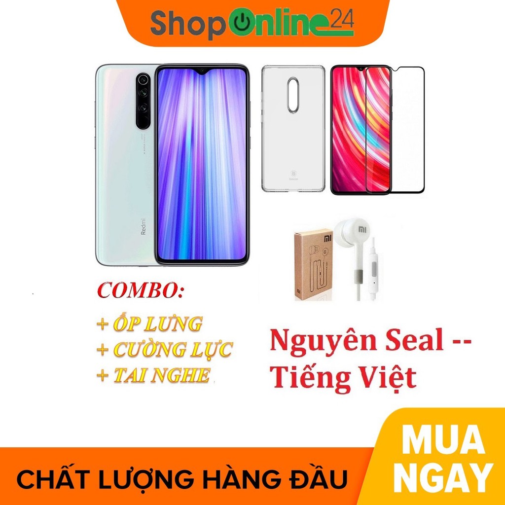 Điện thoại Xiaomi Redmi Note 8 Pro 6GB 128GB + Tai nghe + Cường lực + Ốp lưng- nhập khẩu | BigBuy360 - bigbuy360.vn