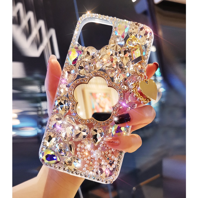 Ốp Điện Thoại Đính Đá Lấp Lánh Có Dây Đeo Cho Xiaomi Redmi Note 11 Pro 11s 10 10s 9s 9 8 4G 9A 9C 9T POCO X3