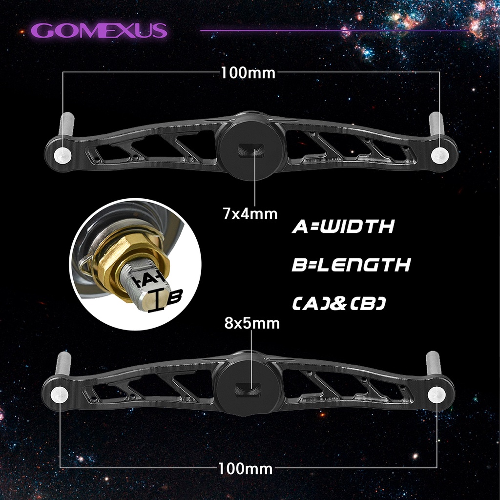 Tay quay câu cá GOMEXUS thích hợp cho cần câu Shimano Calcutta Curado Daiwa Tatula Zillion Baitcasting 100mm