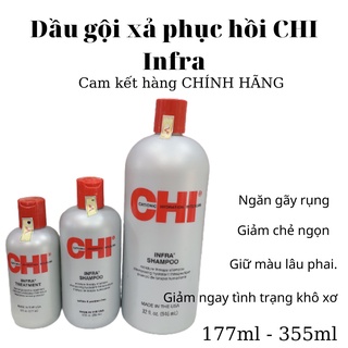 Cặp dầu gội xả siêu mượt cho tóc khô hư tổn CHI Infra shampoo & treatment 177ML/355ML