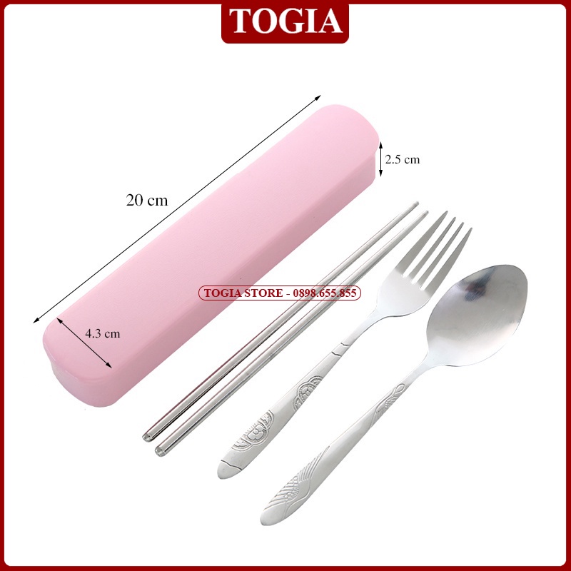 Bộ Muỗng Đũa Dĩa Thìa Inox 304 Cho Dân Văn Phòng, Sinh Viên, Đi Picnic Dã Ngoại TOGIA