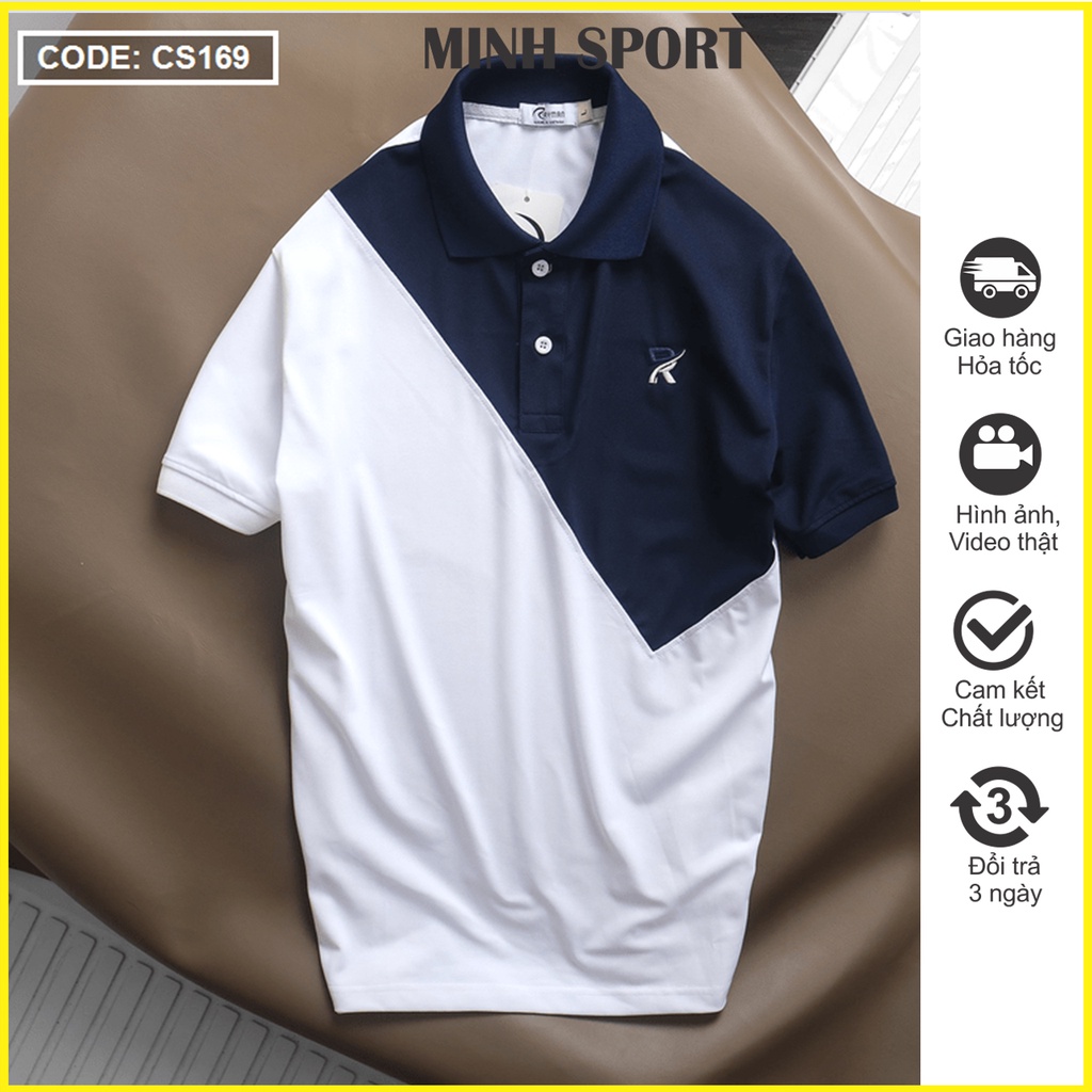 Áo Thun Polo Nam Có Cổ Ngắn Tay Phối 2 Màu, Mặc Mát, Không Xù Lông mã AO.37