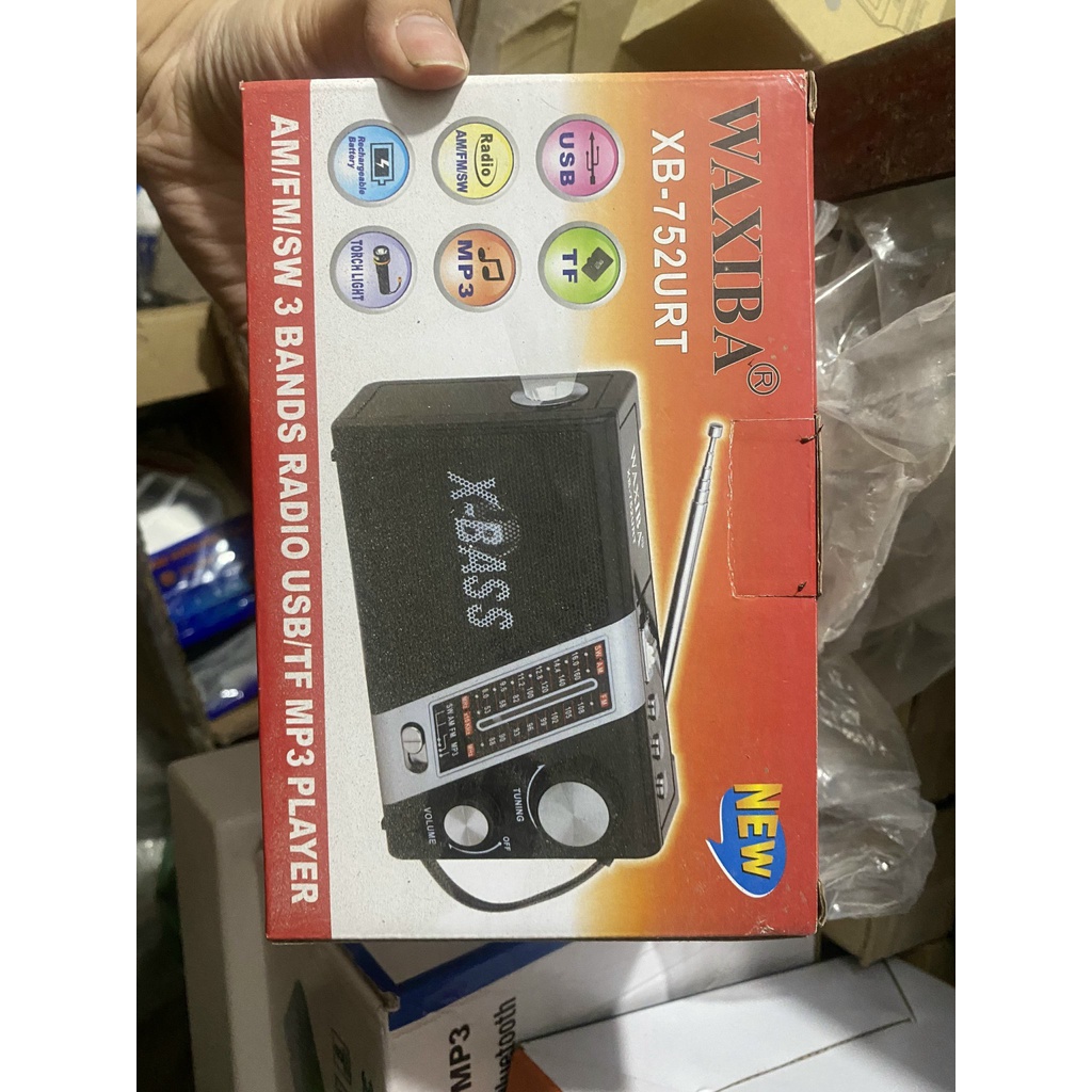 Đài Radio WAXIBA XB-752 ⚡FREE SHIP⚡ Chạy USB , Thẻ Nhớ , Kiêm Đèn Pin . Bắt Sóng Cực Tốt , Loa To , Dễ Sử Dụng