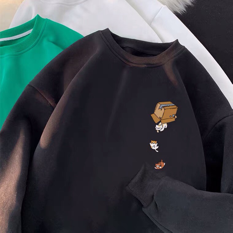 Áo Sweater nam nữ, Áo Sweater layer dáng Unisex chất liệu nỉ bông trẻ trung.