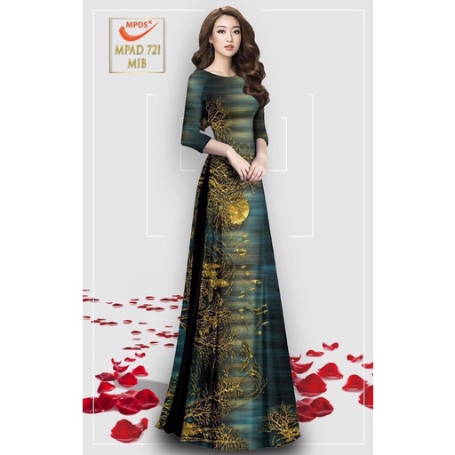 Vải Áo Dài Nhật Nguyệt Sơn Thuỷ Có Ảnh Thật siêu sang