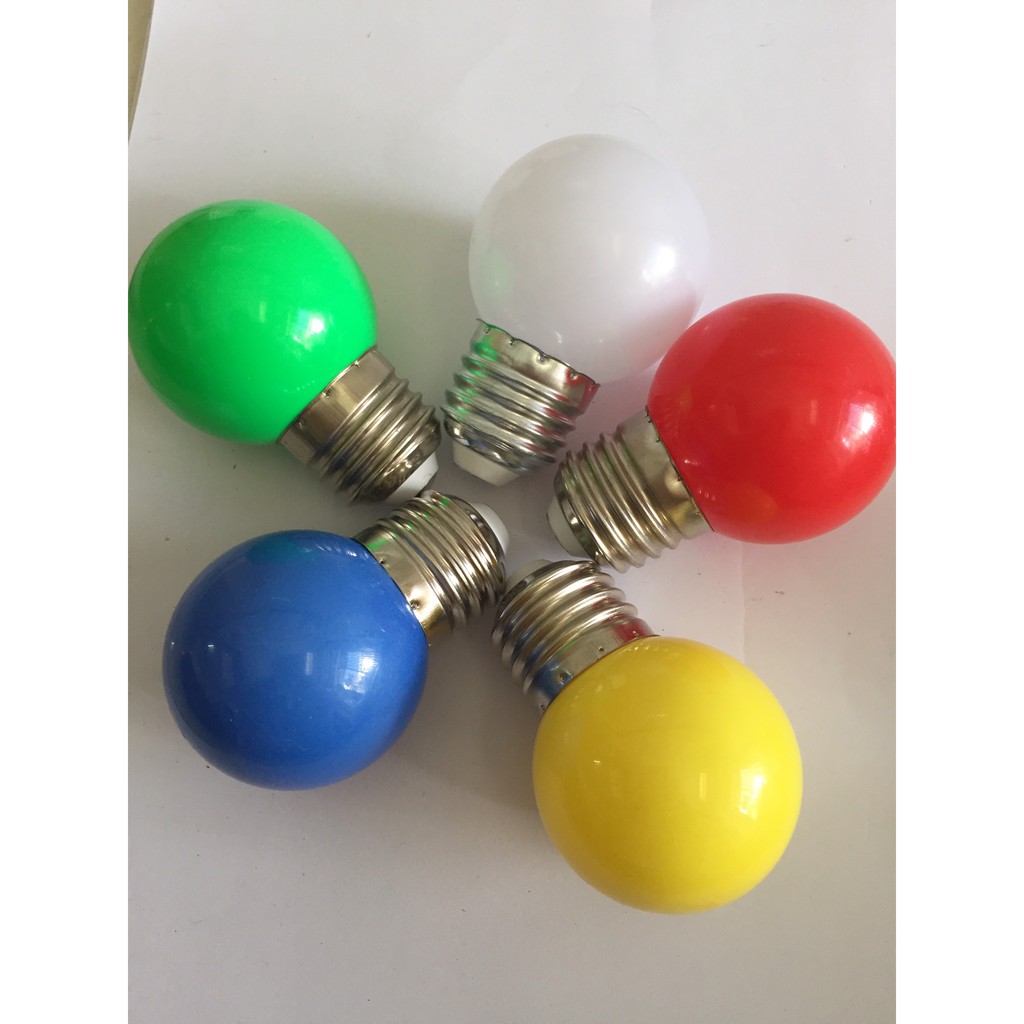 Combo 5 bóng đèn led trái chanh 1w đủ màu ( đỏ , xanh lá , xanh dương , vàng , trắng )