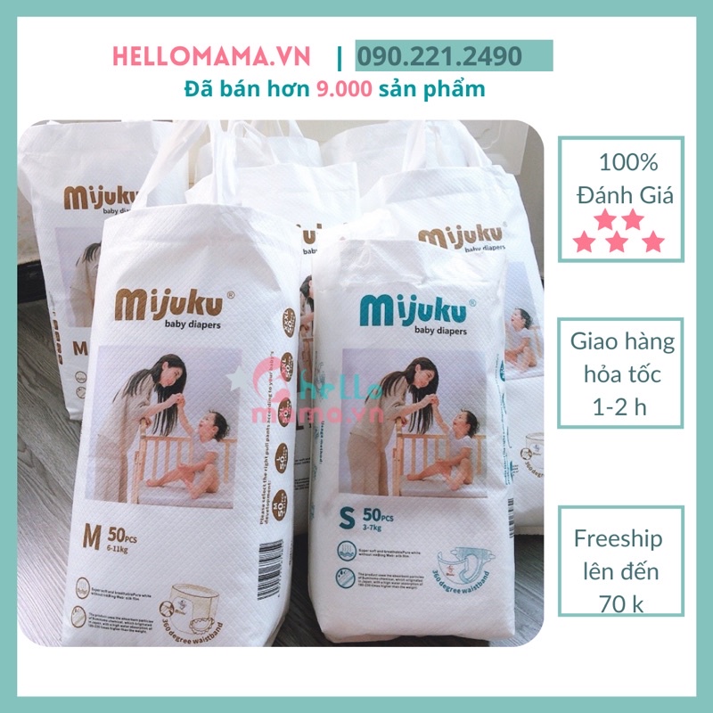 BỈM/TÃ QUẦN MIJUKU M,L,XL, 2XL_50 miếng _Hàng Chính Hãng của công ty Mijuku Việt Nam ( FREESHIP khi mua 2 bịch trở lên)