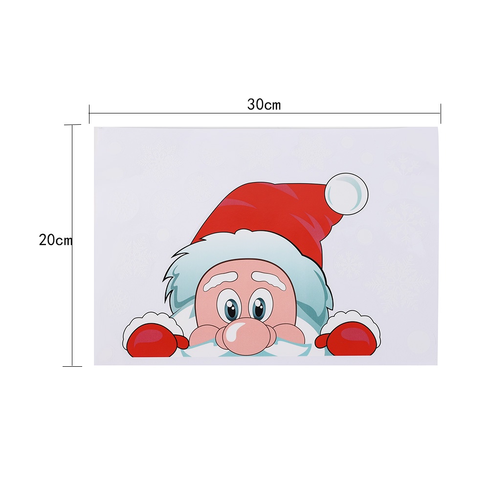 Miếng dán cửa kính hai mặt hình bông tuyết/ông già noel và tuần lộc màu sắc tĩnh điện trang trí phòng khách