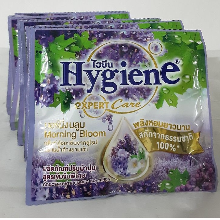 Dây Nước xả vải Hygiene Morning Bloom (tím nhạt) 12gói x20ml