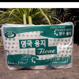 Giấy cuộn Tione 1 lốc 6 cuộn 620g có lõi