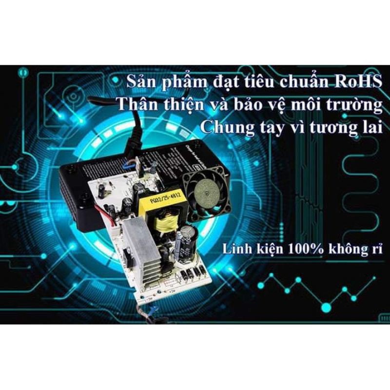 Sạc Xe điện Humi 48V 12Ah-14Ah Chân vuông đặt