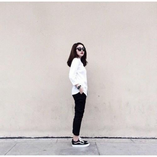 FREESHIP - Áo sơ mi nữ cổ trụ cao cấp màu trắng | BigBuy360 - bigbuy360.vn