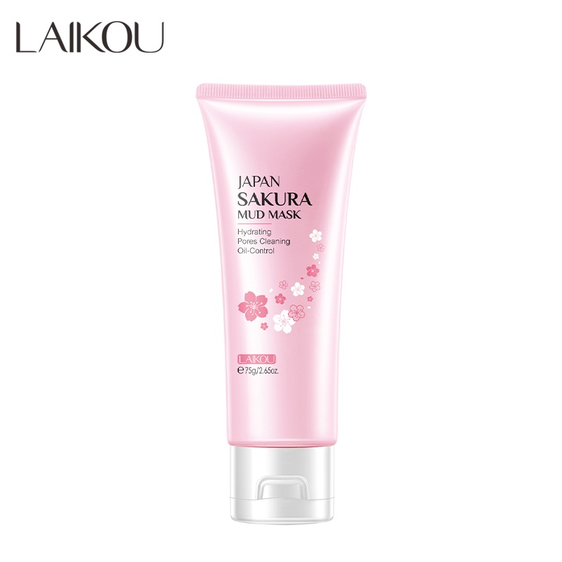 Mặt nạ bùn LAIKOU chiết xuất hoa anh đào làm sạch sâu loại bỏ mụn đầu đen 75g