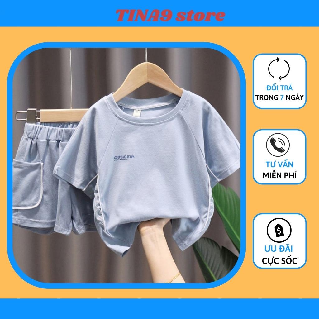 Đồ bé trai TINA9 Store, Quần áo trẻ em , bộ đồ bé trai cộc Chữ A từ 6-22kg