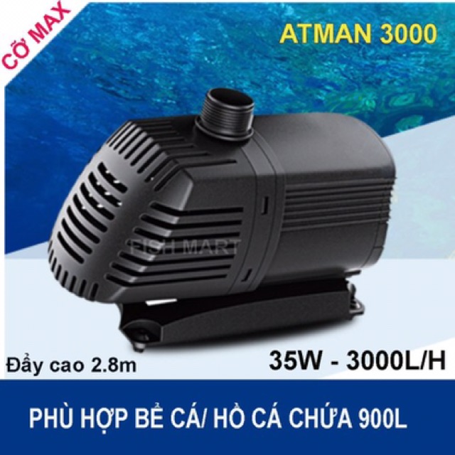 Máy bơm Atman/3000/4000/5000/6000/8000/10000 . Chuyên biệt cho hồ cá koi,...