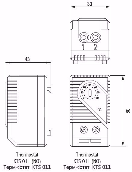 Bộ Cảm Biến Nhiệt Độ Cơ Khí Kts011 0-60 ° C