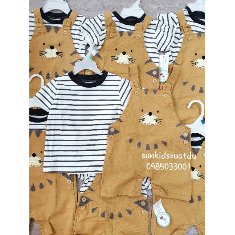 Set Yếm áo Kẻ đen cotton hổ Vàng