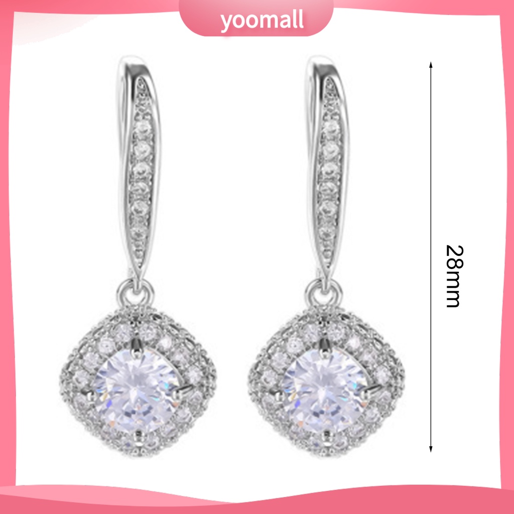 Khuyên Tai Dạng Móc Thả Lủng Lẳng Đính Đá Zircon Cho Nữ