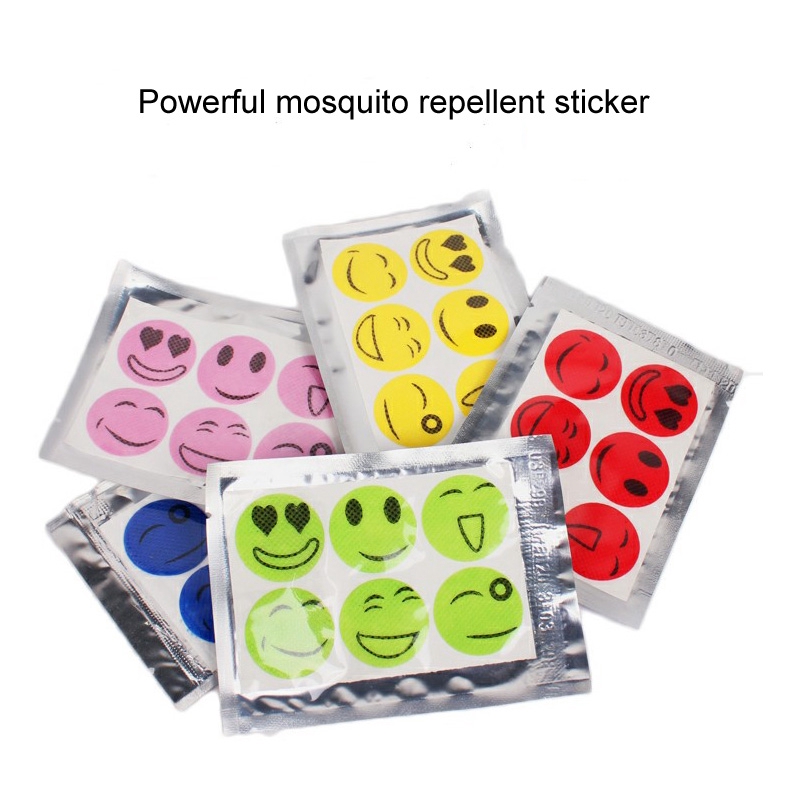 120pcs Mosquito Stickers DIY Mosquito Repellent Stickers Patches Cartoon Smiling Face Drive Repelle