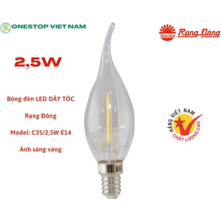 Bóng đèn LED NẾN DÂY TÓC 2.5W Model: C35/2,5W E14 á/s vàng