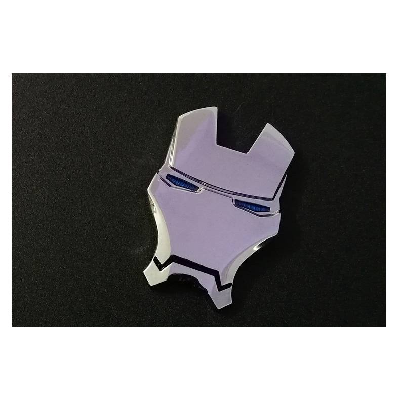 Logo dán trang trí xe hơi hình iron man 3d bằng kim loại