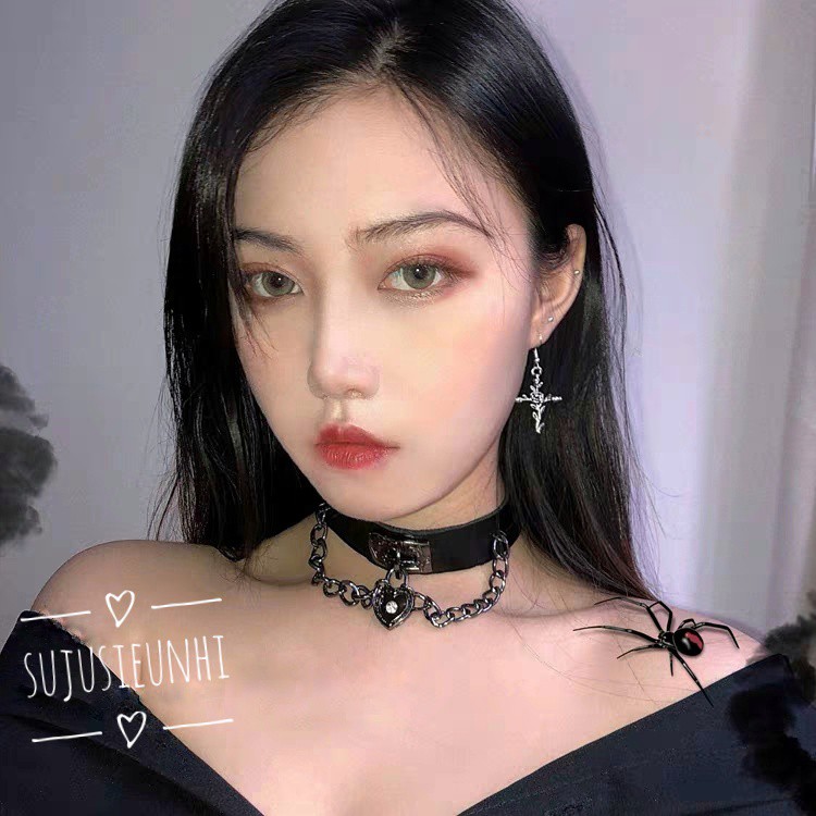 (Có Video)Choker cosplay/ Choker cổ xích trái tim phong cách Gothic