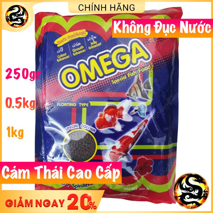 Thức Ăn Cho Cá OMEGA 250gr - 0,5kg - 1kg ( Mịn - Vừa - To ) Cám Thái Cao Cấp Cho Cá Koi, Cá Ba Đuôi, Cá Vàng