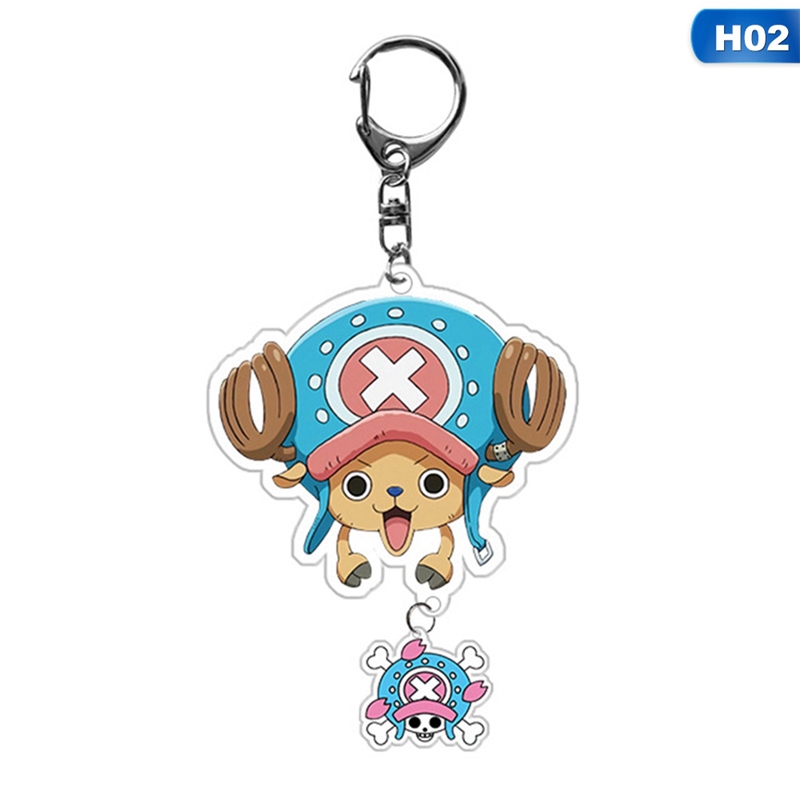 flowersqueen Móc khóa hình nhân vật hoạt hình One Piece dễ thương