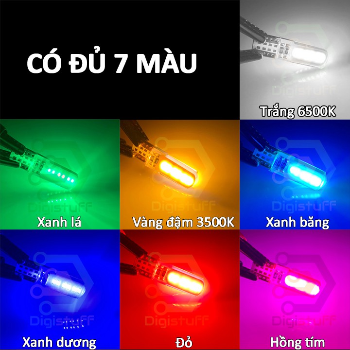 Đèn LED xi nhan demi COB T10 - đèn sương mù led gắn mặt đồng hồ ( taplo ) chiếu biển số