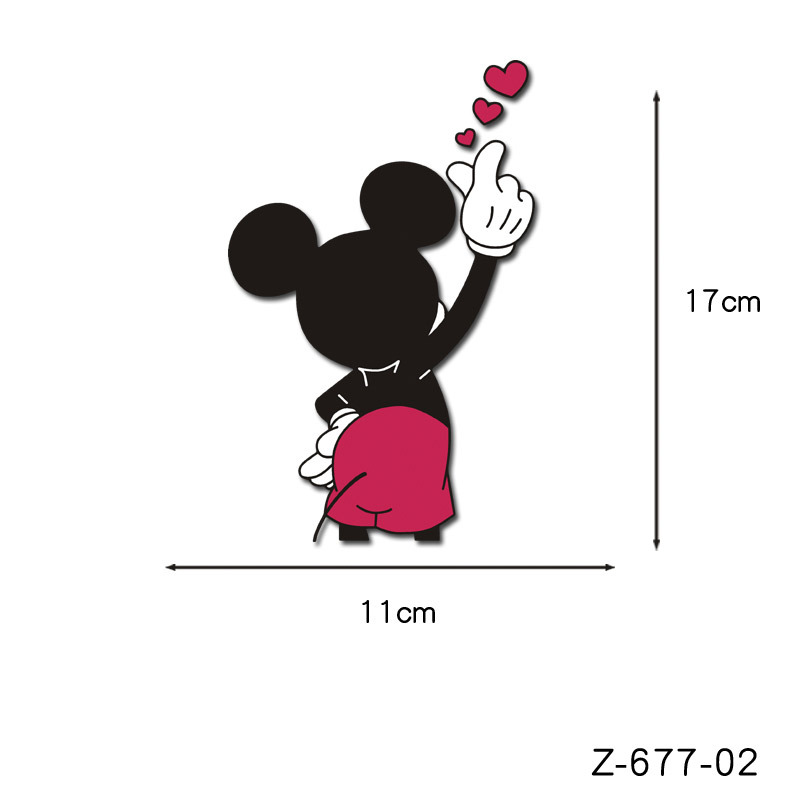 Đề Can Phản Quang Hình Mickey Minnie Trái Tim Đáng Yêu Dán Trang Trí Cửa Sổ Xe Hơi Xe Máy
