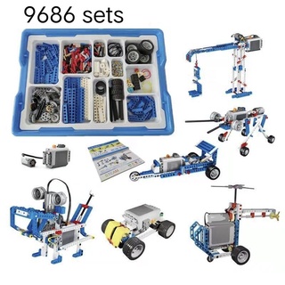 Robot lập trình khối xây dựng Moc 9686 Máy trợ giảng nhóm cơ khí Lắp ráp đồ chơi giáo dục