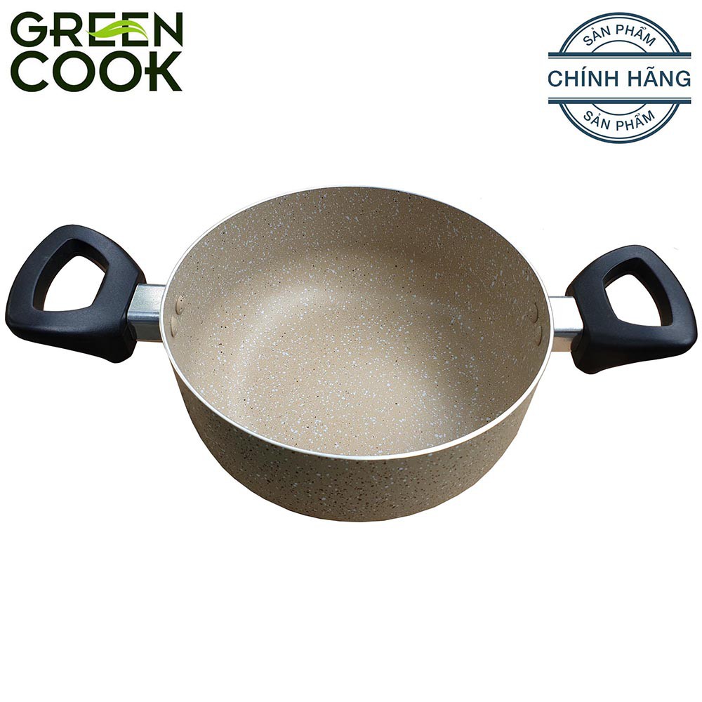 Nồi nhôm vân đá chống dính Green Cook GCS03-20 20 cm