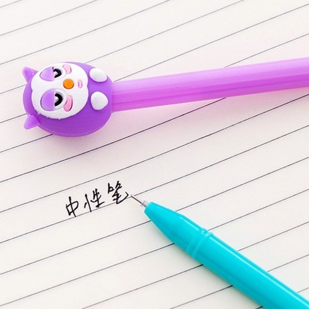 Bút bi mực đen ngòi 0.5mm thiết kế chim cú hoạt hình sáng tạo dành cho trẻ em