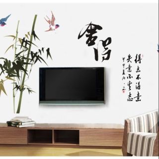 Decal dán tường cây trúc mùa xuân