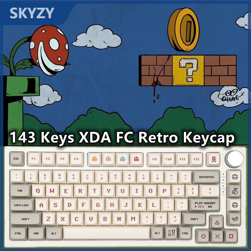 143 phím FC keycap XDA Profile fc phong cách retro PBT Dye SUB bàn phím cơ Keycap