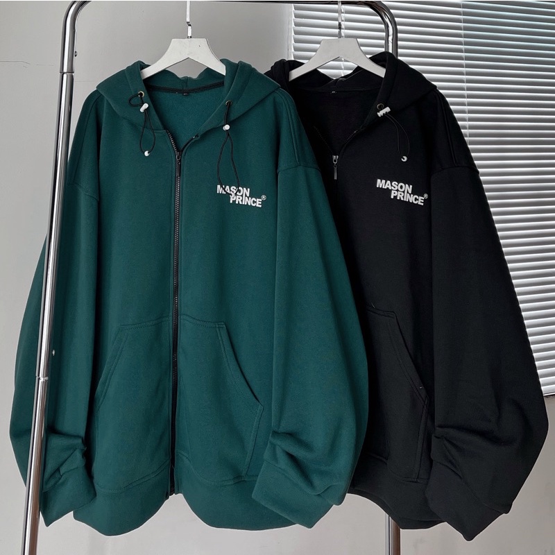 Áo khoác hoodie zip nỉ bông in chữ MASON form rộng unisex_SSSTore