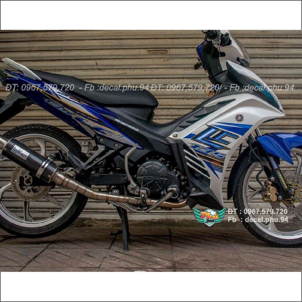 Tem rời Exciter 135 Lc xanh trắng (J)